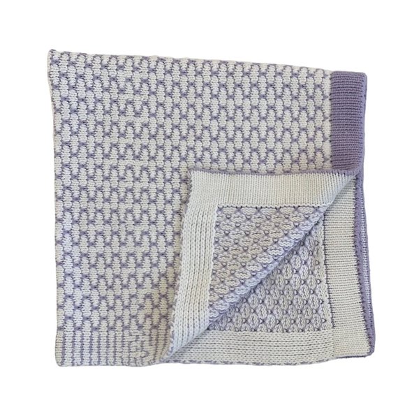 Pottery Barn Kids PBK Lilac Purple Honeycomb Stroller Blanket Size 30 x 40" - Picture 1 of 11